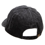 Black Kitsune Embroidered Unstructured Pigment Dyed Cotton Cap - Black OSFM