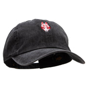 Black Kitsune Embroidered Unstructured Pigment Dyed Cotton Cap - Black OSFM