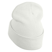 It Scary Clown Eyes Embroidered 12" Long Knitted Beanie - White OSFM