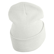 It Scary Clown Eyes Embroidered 12" Long Knitted Beanie - White OSFM