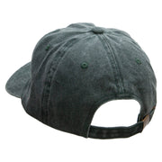 Black Kitsune Embroidered Unstructured Pigment Dyed Cotton Cap - Dk-Green OSFM