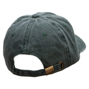 Black Kitsune Embroidered Unstructured Pigment Dyed Cotton Cap - Dk-Green OSFM