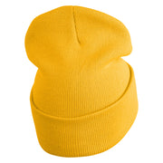 It Scary Clown Eyes Embroidered 12" Long Knitted Beanie - Mustard OSFM