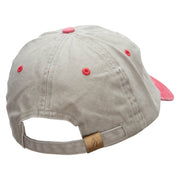 Bigfoot Print Embroidered Pigment Dyed Wash Cap - Beige-Red OSFM