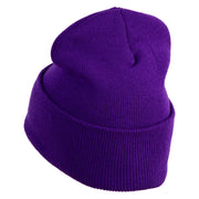 Inside Emotions Fear Embroidered 12" Long Knitted Beanie - Purple OSFM