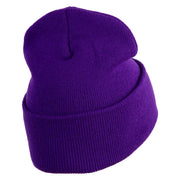 Inside Emotions Fear Embroidered 12" Long Knitted Beanie - Purple OSFM