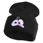 Inside Emotions Fear Embroidered 12" Long Knitted Beanie - Black OSFM