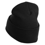 Inside Emotions Fear Embroidered 12" Long Knitted Beanie - Black OSFM