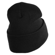 Inside Emotions Fear Embroidered 12" Long Knitted Beanie - Black OSFM