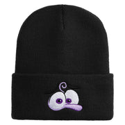 Inside Emotions Fear Embroidered 12" Long Knitted Beanie - Black OSFM
