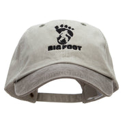 Bigfoot Print Embroidered Pigment Dyed Wash Cap - Beige-Brown OSFM