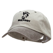 Bigfoot Print Embroidered Pigment Dyed Wash Cap - Beige-Brown OSFM