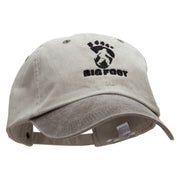 Bigfoot Print Embroidered Pigment Dyed Wash Cap - Beige-Brown OSFM