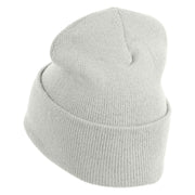 Inside Emotions Fear Embroidered 12" Long Knitted Beanie - White OSFM