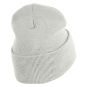 Inside Emotions Fear Embroidered 12" Long Knitted Beanie - White OSFM
