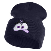 Inside Emotions Fear Embroidered 12" Long Knitted Beanie - Navy OSFM