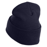 Inside Emotions Fear Embroidered 12" Long Knitted Beanie - Navy OSFM