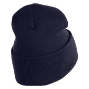 Inside Emotions Fear Embroidered 12" Long Knitted Beanie - Navy OSFM