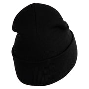 Skeleton Rock Logo Embroidered 12" Long Knitted Beanie - Black OSFM