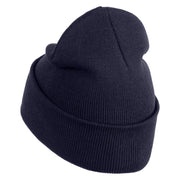 Skeleton Rock Logo Embroidered 12" Long Knitted Beanie - Navy OSFM