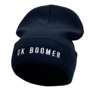 OK BOOMER Embroidered 12 Inch Long Knitted Beanie