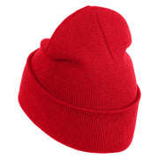 Skeleton Rock Logo Embroidered 12" Long Knitted Beanie - Red OSFM