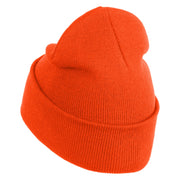 Skeleton Rock Logo Embroidered 12" Long Knitted Beanie - Orange OSFM