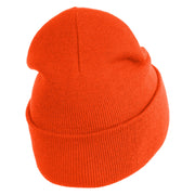 Skeleton Rock Logo Embroidered 12" Long Knitted Beanie - Orange OSFM
