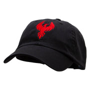 Phoenix Fire Bird Embroidered Low Profile Pet Spun Washed Cap - Black OSFM