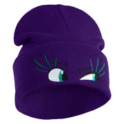 Inside Emotions Disgust Embroidered 12" Long Knitted Beanie - Purple OSFM