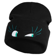 Inside Emotions Disgust Embroidered 12" Long Knitted Beanie - Black OSFM