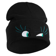 Inside Emotions Disgust Embroidered 12" Long Knitted Beanie - Black OSFM