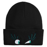 Inside Emotions Disgust Embroidered 12" Long Knitted Beanie - Black OSFM