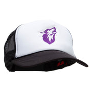 Howling Wolf Embroidered Two Tone Polyester 5 Panel Foam Front Mesh Back Cap