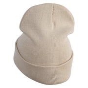 Fugly Doll Face Logo Embroidered 12" Long Knitted Beanie - Birch OSFM