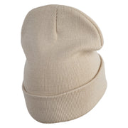 Fugly Doll Face Logo Embroidered 12" Long Knitted Beanie - Birch OSFM