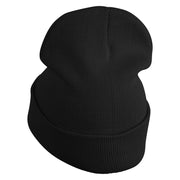 Fugly Doll Face Logo Embroidered 12" Long Knitted Beanie - Black OSFM
