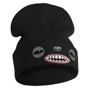 Fugly Doll Face Logo Embroidered 12" Long Knitted Beanie - Black OSFM