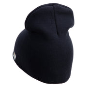 U.S. Army 5th Infantry Division Symbol Embroidered 8 Inch Solid Knit Short Beanie Made in USA - Navy OSFM