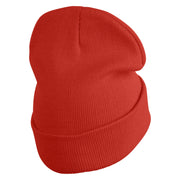 Fugly Doll Face Logo Embroidered 12" Long Knitted Beanie - Rust OSFM