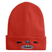 Fugly Doll Face Logo Embroidered 12" Long Knitted Beanie - Rust OSFM