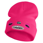 Fugly Doll Face Logo Embroidered 12" Long Knitted Beanie - Magenta OSFM