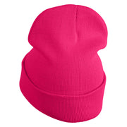 Fugly Doll Face Logo Embroidered 12" Long Knitted Beanie - Magenta OSFM