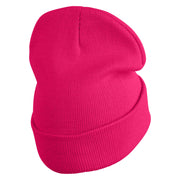 Fugly Doll Face Logo Embroidered 12" Long Knitted Beanie - Magenta OSFM