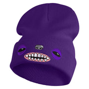 Fugly Doll Face Logo Embroidered 12" Long Knitted Beanie - Purple OSFM