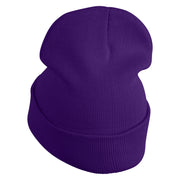 Fugly Doll Face Logo Embroidered 12" Long Knitted Beanie - Purple OSFM