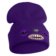 Fugly Doll Face Logo Embroidered 12" Long Knitted Beanie - Purple OSFM