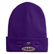 Fugly Doll Face Logo Embroidered 12" Long Knitted Beanie - Purple OSFM