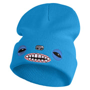 Fugly Doll Face Logo Embroidered 12" Long Knitted Beanie - Aqua OSFM