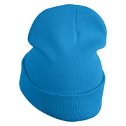 Fugly Doll Face Logo Embroidered 12" Long Knitted Beanie - Aqua OSFM